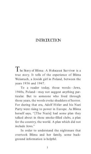 The Story of Blima: a Holocaust Survivor Is a True Story