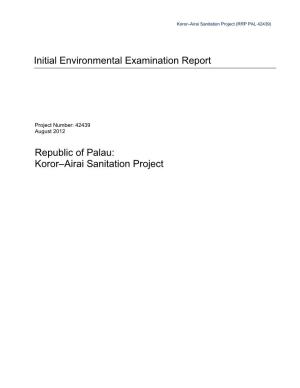 IEE: Palau: Koror-Airai Sanitation Project