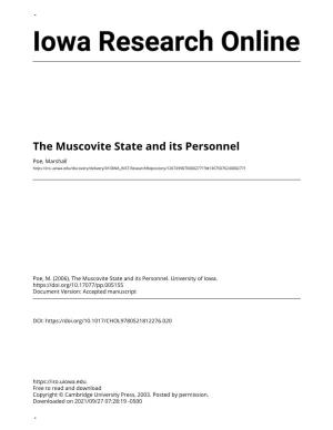 The Muscovite State and Its Personnel