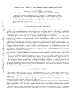 Arxiv:1704.01012V1 [Cond-Mat.Mtrl-Sci] 1 Apr 2017 Is the Second Most Important Material After Silicon