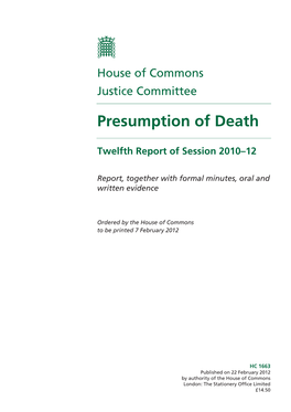 Presumption of Death