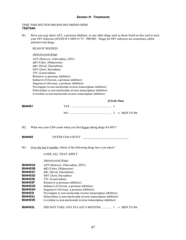 Section H: Treatments