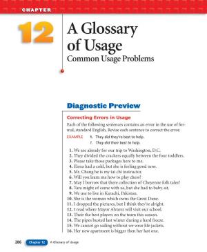 A Glossary of Usage Common Usage Problems