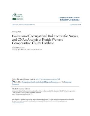 Evaluation of Occupational Risk Factors for Nurses and Cnas