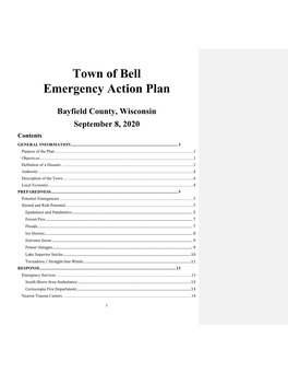 Town of Bell Emergency Action Plan