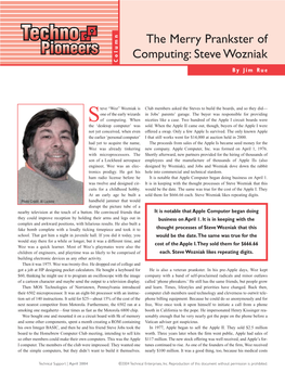 Steve Wozniak Column by Jim Rue
