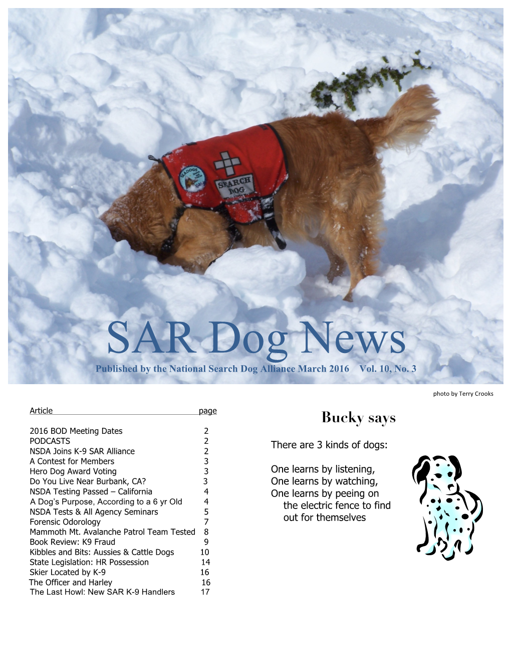 NSDA SAR DOG NEWS March 2016 Page 2
