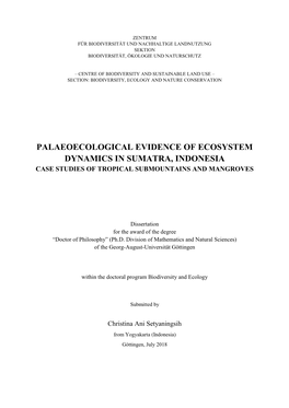 Sumatra, Indonesia Case Studies of Tropical Submountains and Mangroves