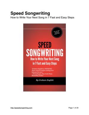 Speed Songwriting.Pages