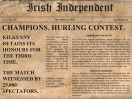 1913 GAA Hurling Final Match Report