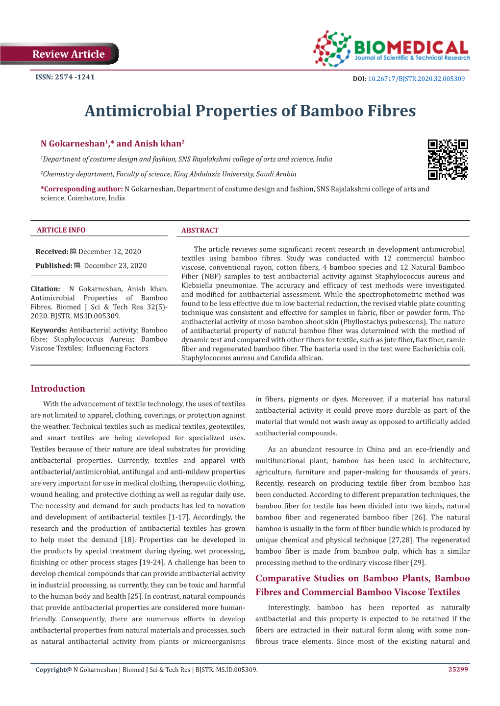 Antimicrobial Properties of Bamboo Fibres