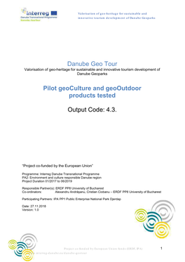 Danube Geo Tour Pilot Geoculture and Geooutdoor Products Tested