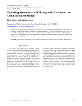 Exploring Systematics and Phylogenetic Reconstruction Using Biological Models