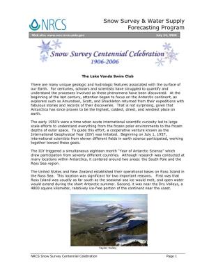 Snow Survey & Water Supply Forecasting Program