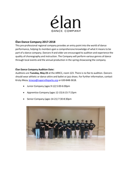 Élan Dance Company 2017-2018