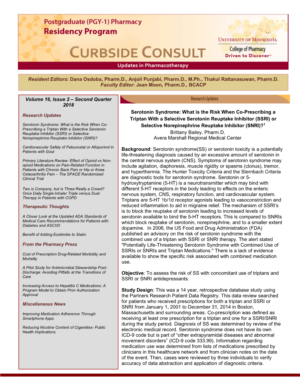 Serotonin Syndrome: What Is the Risk When Co-Prescribing a Triptan With