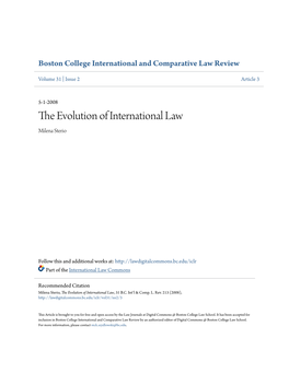 The Evolution of International Law, 31 B.C