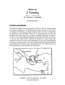 Notes on 2 Timothy 202 1 Edition Dr