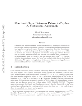 Maximal Gaps Between Prime K-Tuples: a Statistical Approach