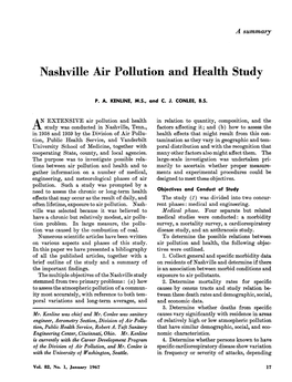 Nashville Air Pollution and Health Study