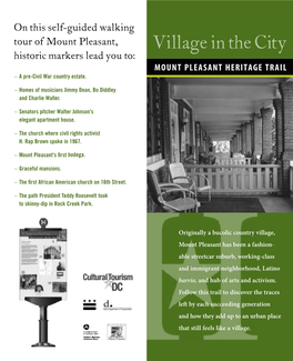Village in the City Historic Markers Lead You To: Mount Pleasant Heritage Trail – a Pre-Civil War Country Estate