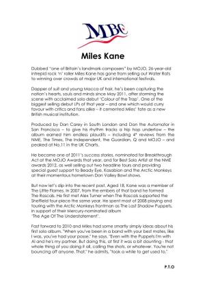 Miles Kane Bio 2012