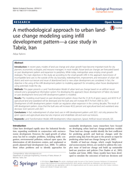 A Methodological Approach to Urban Land-Use Change Modeling Using