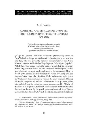 Gossipred and Lithuanian Dynastic Politics in Early-Fifteenth-Century Poland
