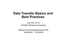 Data Transfer Basics and Best Practices