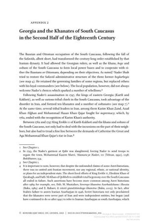 Georgia and the Khanates of South Caucasus in the Second Half of the Eighteenth Century