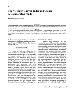 The "Gender Gap" in India and China: a Comparative Study