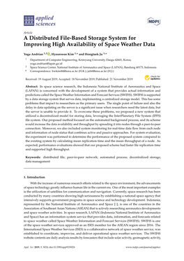 A Distributed File-Based Storage System for Improving High Availability of Space Weather Data