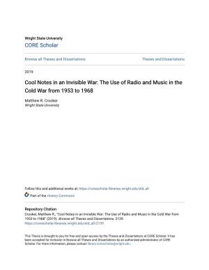 The Use of Radio and Music in the Cold War from 1953 to 1968