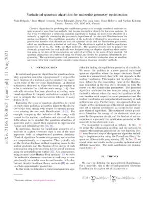 Variational Quantum Algorithm for Molecular Geometry Optimization