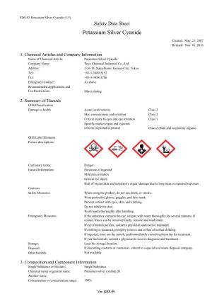 Potassium Silver Cyanide (1/5) Safety Data Sheet Potassium Silver Cyanide