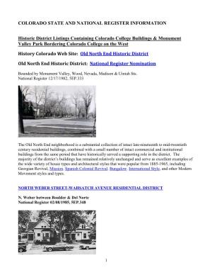 Colorado State and National Register Information