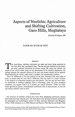 Aspects of Neolithic Agriculture and Shifting Cultivation, Garo Hills, Meghalaya