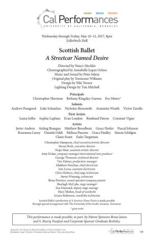 Scottish Ballet a Streetcar Named Desire