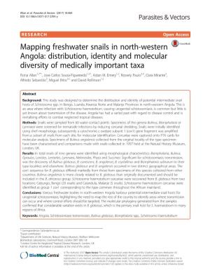 Mapping Freshwater Snails in North-Western Angola: Distribution, Identity and Molecular Diversity of Medically Important Taxa