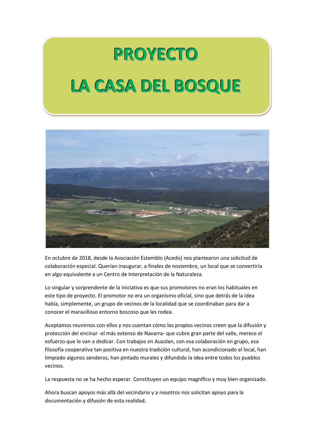 Proyecto La Casa Del Bosque