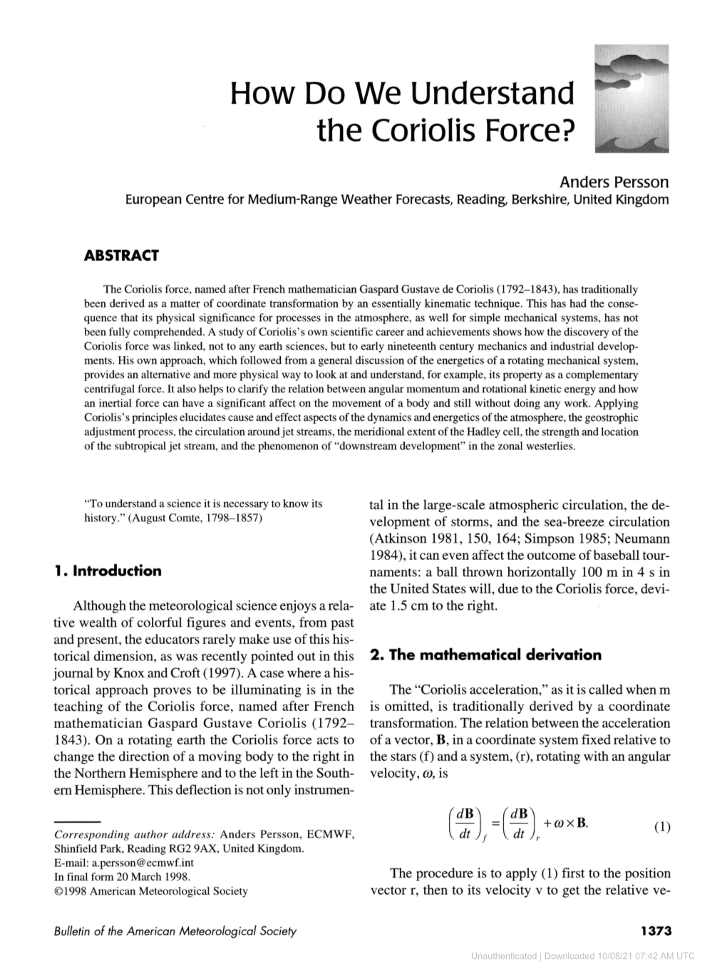 How Do We Understand the Coriolis Force?