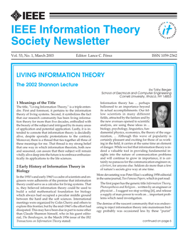 IEEE Information Theory Society Newsletter