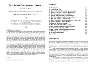 Directions in Contemporary Literature CONTENTS to the Reader Ix PHILO M