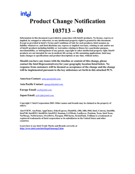 Product Change Notification 103713 – 00