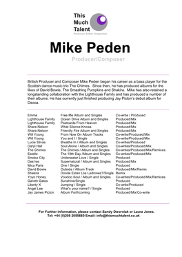 Mike Peden CV