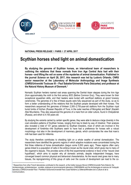 Scythian Horses Shed Light on Animal Domestication