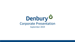 Corporate Presentation September 2019 Cautionary Statements