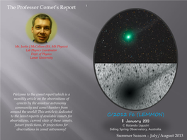 The Professor Comet's Report