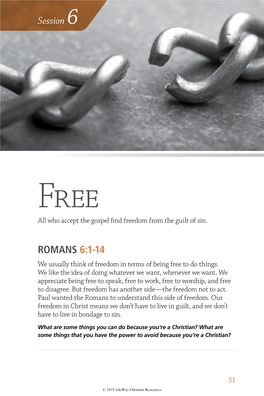 ROMANS 6:1-14 Session 6