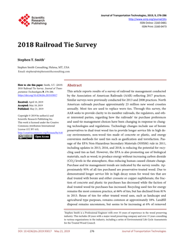 2018 Railroad Tie Survey